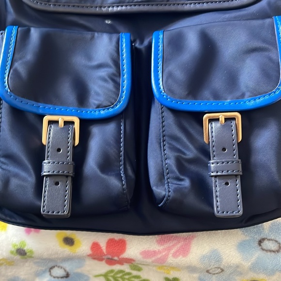 Tory Burch Blue Draw String Backpack - Picture 12 of 13